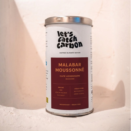 Café en Grains Inde Malabar Moussonné - Boîte de 250 g