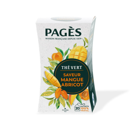 Thé vert Mangue Abricot - conventionnel Pagès 20 sachets Pagès