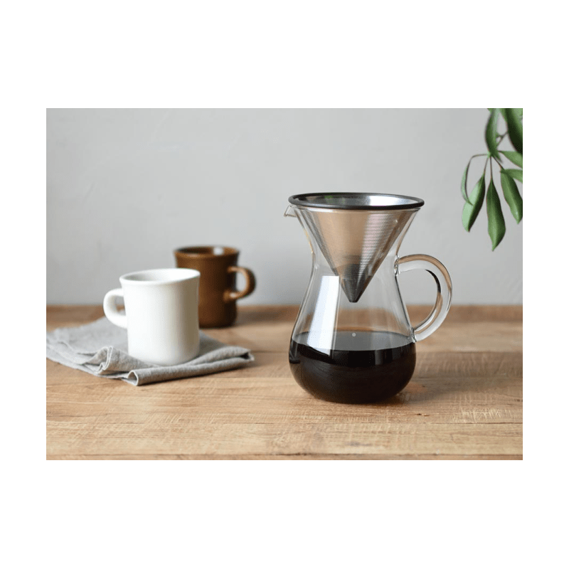 Cafetière Filtre 400ML à Col En Bois Et Filtre Inox - Café Parfait à La Maison