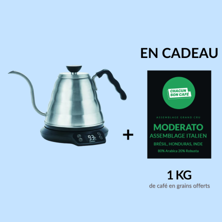 Lot bouilloire électrique avec contrôle de température Hario + 1 kilo de café offert