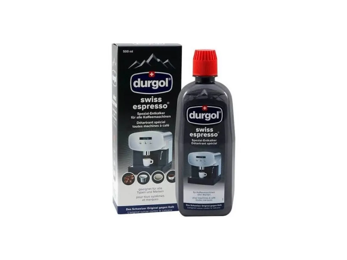 Flacon et boîte de détartrant Durgol Swiss Espresso 500 ml pour machine à café