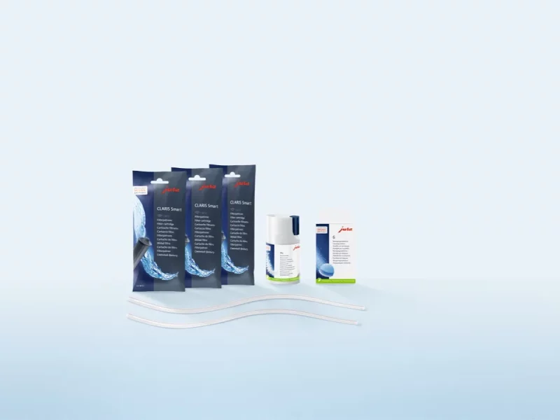 Kit d'entretien Jura complet avec ses filtres Claris Smart, pastilles et nettoyant lait